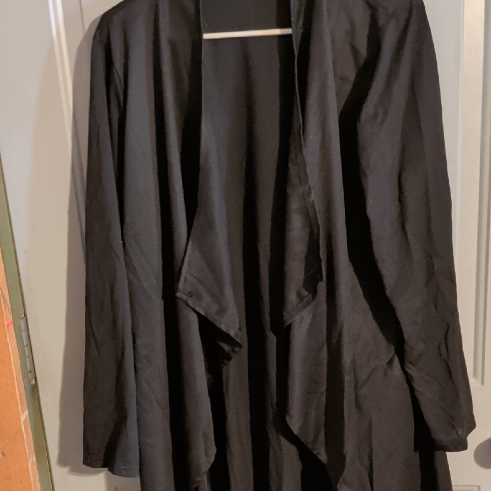 Black Open Front Cardigan